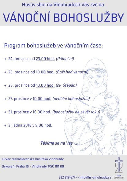 VÁNOČNÍ BOHOSLUŽBY 2015