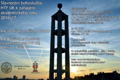 Slavnostní bohoslužba HTF UK k zahájení akademického roku 2016/17