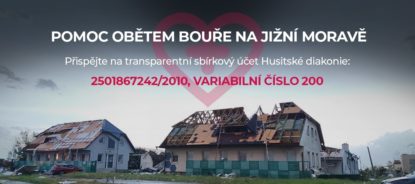 Husitská diakonie pořádá sbírku na pomoc lidem na jižní Moravě